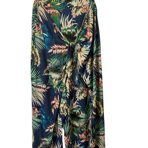 La Blanca Green and Blue Sarong Swim Cover-Up Palazzo Pants Size L